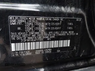 2020 Toyota RAV4 XLE with VIN 2T3P1RFV9LW117501, listed as a IAAI auction lot 42062666 with 115,228 mi miles and . Bid and sale history available at DreamBid. Image 9.