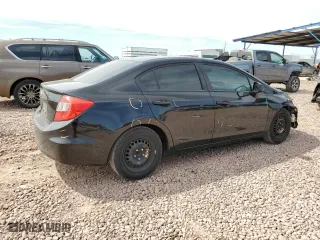 2012 Honda Civic Sdn LX with VIN 19XFB2F53CE365514, listed as a Copart auction lot 50949545 with 93,781 mi miles and Salvage Title. Bid and sale history available at carsss.com. Image 3.