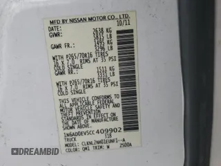 2012 Nissan Frontier Pro-4X с VIN 1N6AD0EV5CC409902, выставлен на аукционе Copart как лот 55239945 с пробегом 124 288 миль миль и Списание • Salvage title. История ставок и продаж доступна на DreamBid. Изображение 12.