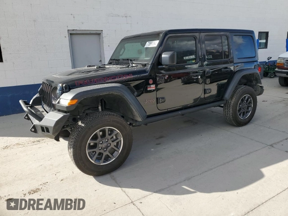 2023 Jeep Wrangler Rubicon Farout с VIN 1C4JJXFM8PW607906, выставлен на аукционе Copart как лот 77899364 с пробегом 19 046 миль миль и Списание • Salvage title. История ставок и продаж доступна на DreamBid. Изображение 1.
