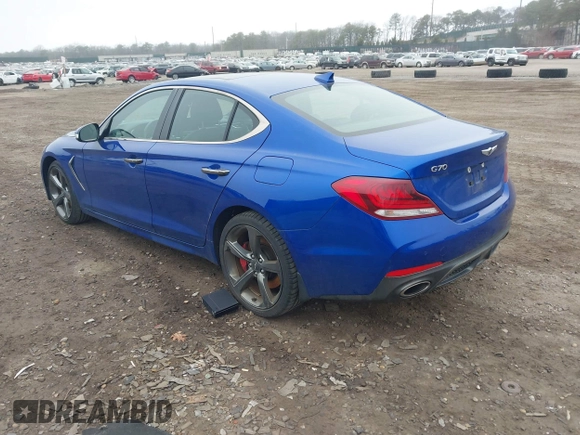 2021 Genesis G70 3.3T with VIN KMTG34LE2MU066635, listed as a IAAI auction lot 41843002 with 78,029 mi miles and . Bid and sale history available at DreamBid. Image 3.