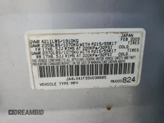 2005 Mitsubishi Outlander XLS with VIN JA4LX41F55U038885, listed as a Copart auction lot 69919634 with 226,563 mi miles and Salvage Title. Bid and sale history available at carsss.com. Image 15.