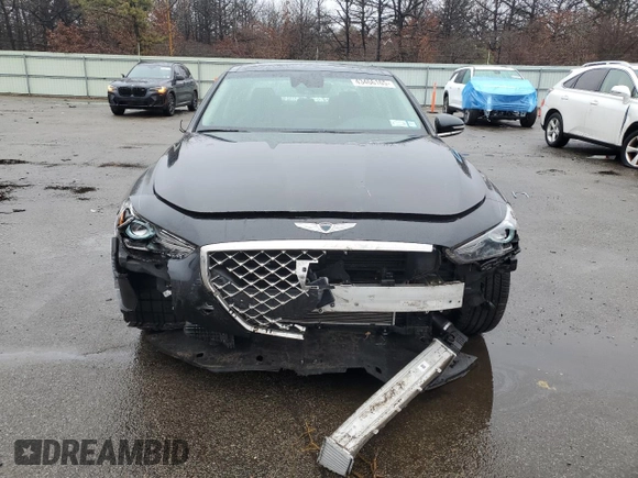 2021 Genesis G70 3.3T with VIN KMTG74LE8MU071729, listed as a Copart auction lot 43466165 with 18,760 mi miles and Salvage Title. Bid and sale history available at carsss.com. Image 5.