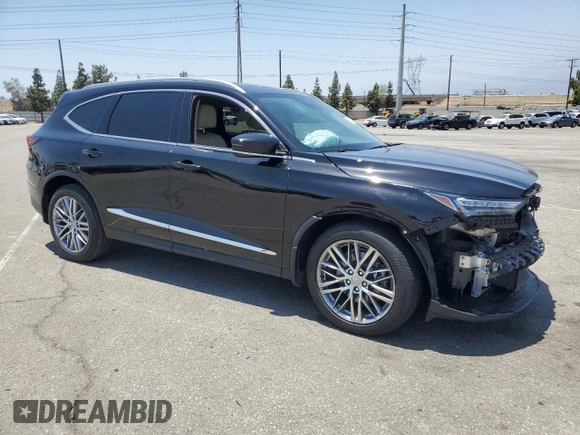 2022 Acura MDX Advance with VIN 5J8YE1H86NL006669, listed as a Copart auction lot 62025965 with Not provided miles and Salvage title. Bid and sale history available at DreamBid. Image 4.