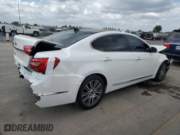 2015 Kia Cadenza Premium with VIN KNALN4D70F5174883, listed as a Copart auction lot 71745964 with 0 mi miles and Salvage Title. Bid and sale history available at carsss.com. Image 3.