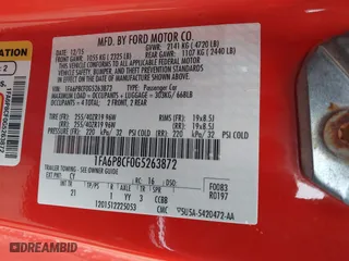 2016 Ford Mustang GT with VIN 1FA6P8CF0G5263872, listed as a IAAI auction lot 41675339 with 55,327 mi miles. Bid and sale history available at carsss.com. Image 9.
