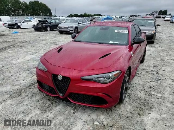 2022 Alfa Romeo Giulia Quadrifoglio with VIN ZARFAMEV2N7660872, listed as a Copart auction lot 56855623 with 14,720 mi miles and . Bid and sale history available at DreamBid. Image 10.