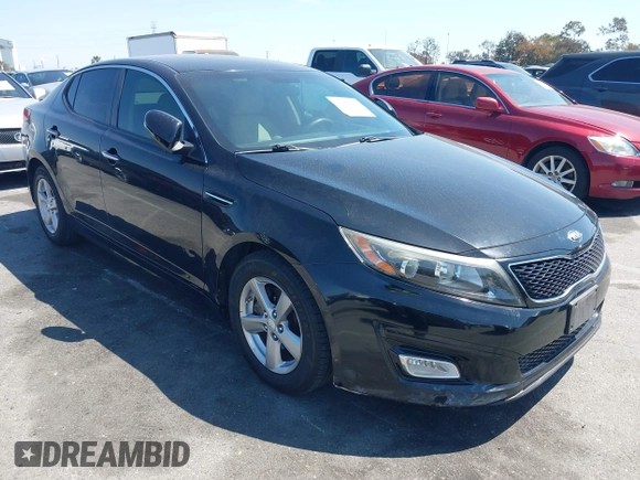 2014 Kia Optima LX with VIN 5XXGM4A74EG291937, listed as a IAAI auction lot 41984281 with 87,378 mi miles. Bid and sale history available at carsss.com. Image 1.