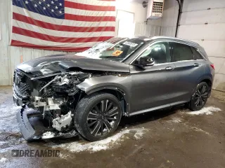 2021 Infiniti QX50 Luxe z VIN 3PCAJ5BBXMF124250, wystawiony jako Copart lot #42000515 z przebiegiem 39 209 mil mil oraz Szkoda całkowita • Salvage title. Historia ofert i sprzedaży dostępna na DreamBid. Obrazek 1.