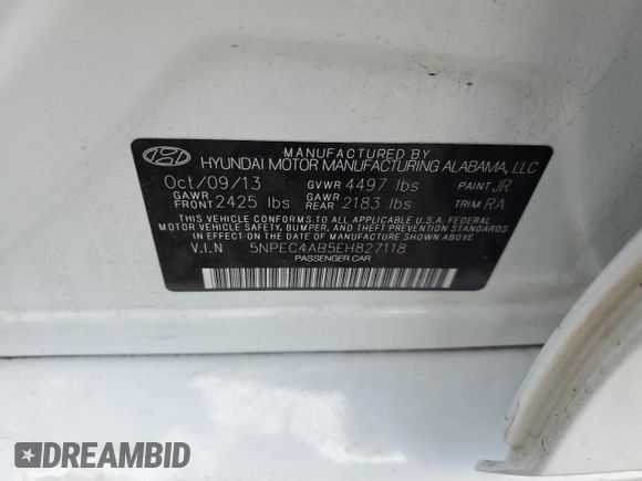 2014 Hyundai Sonata Limited with VIN 5NPEC4AB5EH827118, listed as a Copart auction lot 71737274 with 149,597 mi miles and Salvage Title. Bid and sale history available at DreamBid. Image 14.