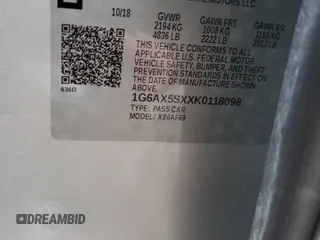 2019 Cadillac CTS Luxury AWD z VIN 1G6AX5SXXK0118098, wystawiony jako Copart lot #85961284 z przebiegiem 11 262 mil mil oraz Szkoda całkowita • Salvage title. Historia ofert i sprzedaży dostępna na DreamBid. Obrazek 12.