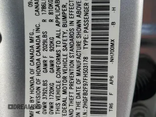 2015 Honda Civic EX-L with VIN 2HGFB2F97FH503178, listed as a Copart auction lot 46661675 with 171,444 mi miles and Salvage Title. Bid and sale history available at carsss.com. Image 13.