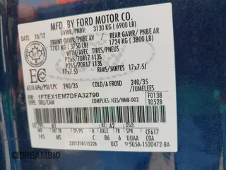 2013 Ford F-150 XL с VIN 1FTEX1EM7DFA32790, выставлен на аукционе IAAI как лот 42286702 с пробегом 184 903 миль миль и . История ставок и продаж доступна на DreamBid. Изображение 9.