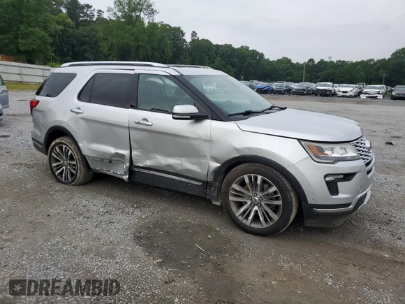 2018 Ford Explorer Platinum with VIN 1FM5K8HT0JGA01893, listed as a Copart auction lot 58896355 with 77,186 mi miles and Salvage title. Bid and sale history available at DreamBid. Image 4.