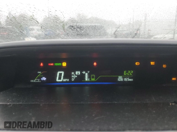 2012 Toyota Prius Two with VIN JTDZN3EU1C3016250, listed as a Copart auction lot 56704235 with 106,165 mi miles and Clean Title. Bid and sale history available at DreamBid. Image 9.