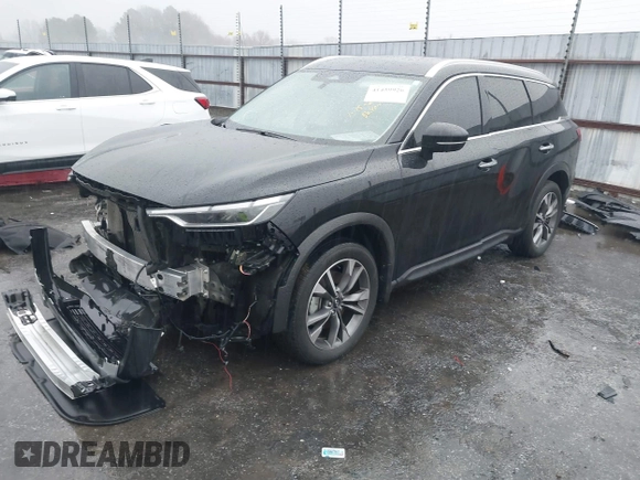 2023 Infiniti QX60 Luxe with VIN 5N1DL1FR1PC354800, listed as a IAAI auction lot 41459926 with 29,190 mi miles and . Bid and sale history available at DreamBid. Image 2.
