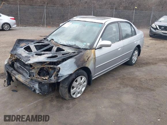 2001 Honda Civic EX with VIN 2HGES26781H563697, listed as a IAAI auction lot 41716852 with Not Provided miles. Bid and sale history available at carsss.com. Image 2.