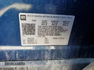 2022 GMC Terrain SLE with VIN 3GKALTEV6NL205807, listed as a Copart auction lot 65116945 with 24,944 mi miles and Salvage title. Bid and sale history available at DreamBid. Image 13.