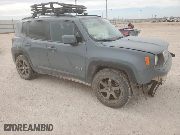 2018 Jeep Renegade Latitude with VIN ZACCJABH4JPH33439, listed as a Copart auction lot 48792455 with 37,992 mi miles and Salvage title. Bid and sale history available at DreamBid. Image 4.