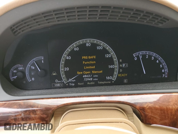 2010 Mercedes-Benz S 400 with VIN WDDNG9FB3AA301975, listed as a Copart auction lot 68335744 with 72,948 mi miles and Salvage Title. Bid and sale history available at DreamBid. Image 9.