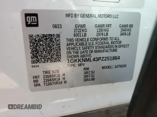 2023 GMC Acadia SLT with VIN 1GKKNML43PZ251864, listed as a Copart auction lot 44423355 with 19,879 mi miles and Salvage Title. Bid and sale history available at DreamBid. Image 13.