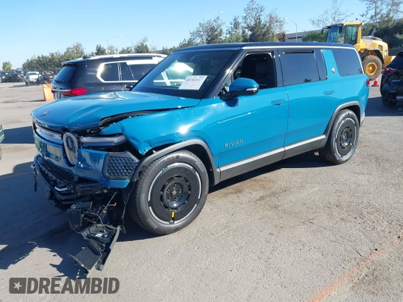 2025 Rivian R1S Adventure with VIN 7PDSGBBA9SN056202, listed as a IAAI auction lot 40766927 with 1,688 mi miles. Bid and sale history available at carsss.com. Image 17.