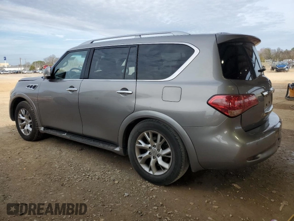 2011 Infiniti QX56 7-passenger with VIN JN8AZ2NE9B9005517, listed as a Copart auction lot 44799925 with 150,030 mi miles and Salvage Title. Bid and sale history available at carsss.com. Image 2.