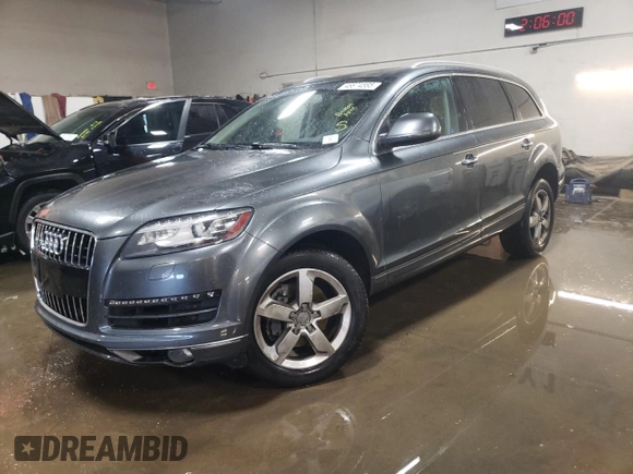 2015 Audi Q7 Premium with VIN WA1CGAFE0FD025722, listed as a Copart auction lot 48874585 with 105,663 mi miles and Salvage title. Bid and sale history available at DreamBid. Image 1.