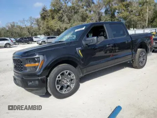 2024 Ford F-150 STX with VIN 1FTEW2KP8RKD25944, listed as a Copart auction lot 47829885 with 17,574 mi miles and Salvage Title. Bid and sale history available at carsss.com. Image 1.