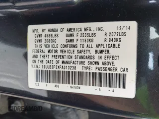 2015 Acura TLX Technology z VIN 19UUB2F5XFA013238, wystawiony jako IAAI lot #42258541 z przebiegiem 154 319 mil mil oraz . Historia ofert i sprzedaży dostępna na DreamBid. Obrazek 9.
