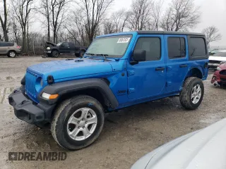 2022 Jeep Wrangler Unlimited Sport S with VIN 1C4HJXDG5NW168740, listed as a Copart auction lot 89067635 with 25,646 mi miles and Salvage Title. Bid and sale history available at carsss.com. Image 1.