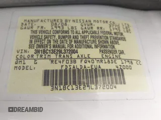2009 Nissan Versa S с VIN 3N1BC13E29L372004, выставлен на аукционе IAAI как лот 42238770 с пробегом 100 951 миль миль и . История ставок и продаж доступна на DreamBid. Изображение 9.