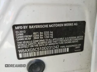 2013 BMW 5 Series 528i with VIN WBAXG5C51DD231242, listed as a Copart auction lot 48218565 with 107,166 mi miles and Salvage Title. Bid and sale history available at carsss.com. Image 12.