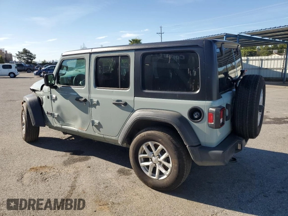 2023 Jeep Wrangler Sport S with VIN 1C4HJXDG5PW623797, listed as a Copart auction lot 50258875 with 16,518 mi miles and Salvage Title. Bid and sale history available at DreamBid. Image 2.