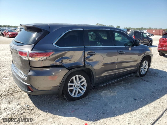 2016 Toyota Highlander LE with VIN 5TDZARFH5GS017910, listed as a Copart auction lot 47396115 with 145,625 mi miles and Salvage Title. Bid and sale history available at carsss.com. Image 3.