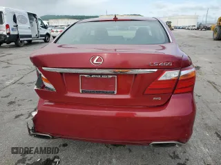 2011 Lexus LS 460 with VIN JTHCL5EF4B5009688, listed as a Copart auction lot 54052255 with 129,940 mi miles and Salvage title. Bid and sale history available at DreamBid. Image 6.