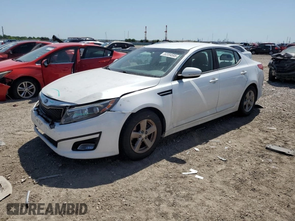 2015 Kia Optima LX with VIN KNAGM4A7XF5655314, listed as a Copart auction lot 52334595 with 120,440 mi miles and Salvage Title. Bid and sale history available at carsss.com. Image 1.