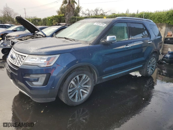 2017 Ford Explorer Platinum with VIN 1FM5K8HT1HGD21489, listed as a Copart auction lot 51014735 with 0 mi miles and Salvage Title. Bid and sale history available at carsss.com. Image 1.