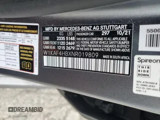 2022 Mercedes-Benz C 300 z VIN W1KAF4HBXNR019809, wystawiony jako Copart lot #61682924 z przebiegiem 26 637 mil mil oraz Szkoda całkowita • Salvage title. Historia ofert i sprzedaży dostępna na DreamBid. Obrazek 12.