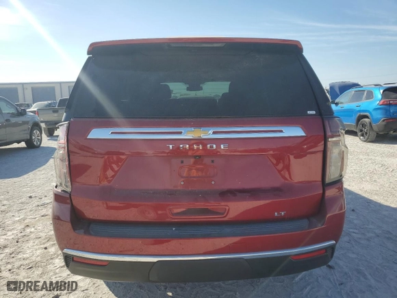 2023 Chevrolet Tahoe LT with VIN 1GNSCNKD0PR482723, listed as a Copart auction lot 77810694 with 8,341 mi miles and Salvage Title. Bid and sale history available at carsss.com. Image 6.