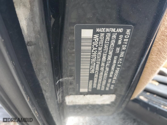 2008 Porsche Boxster with VIN WP0CA29878U710290, listed as a Copart auction lot 73870854 with 0 mi miles and Salvage Title. Bid and sale history available at carsss.com. Image 13.