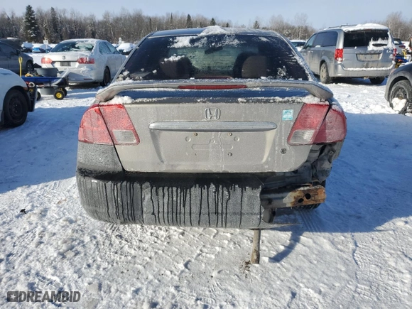 2003 Honda Civic LX with VIN 2HGES16603H944822, listed as a Copart auction lot 42125505 with 235,352 mi miles and Salvage Title. Bid and sale history available at carsss.com. Image 6.