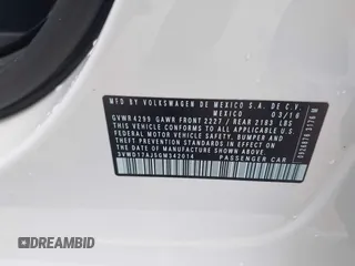 2016 Volkswagen Jetta Sport with VIN 3VWD17AJ5GM342014, listed as a IAAI auction lot 42340647 with 104,766 mi miles and . Bid and sale history available at DreamBid. Image 9.
