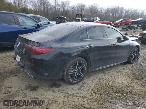 2024 Mercedes-Benz CLA 250 with VIN W1K5J4HB5RN454962, listed as a Copart auction lot 42414615 with 13,443 mi miles and Salvage title. Bid and sale history available at DreamBid. Image 3.