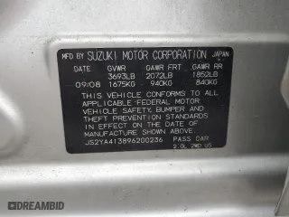 2009 Suzuki SX4 Man FWD with VIN JS2YA413896200236, listed as a Copart auction lot 76894994 with 0 mi miles and Salvage Title. Bid and sale history available at carsss.com. Image 13.