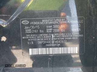 2015 Hyundai Elantra SE с VIN 5NPDH4AE0FH640930, выставлен на аукционе IAAI как лот 41665848 с пробегом 98 505 миль миль и . История ставок и продаж доступна на DreamBid. Изображение 9.