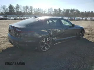 2019 Kia Stinger GT1 with VIN KNAE45LC2K6062459, listed as a Copart auction lot 85746864 with 113,895 mi miles and Salvage Title. Bid and sale history available at DreamBid. Image 3.