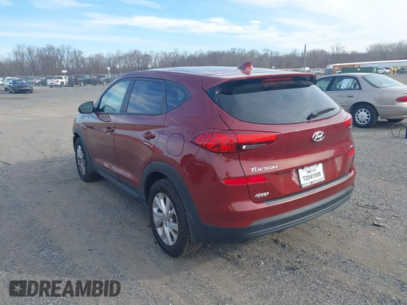 2020 Hyundai Tucson SE with VIN KM8J2CA41LU253693, listed as a IAAI auction lot 41602023 with 39,460 mi miles. Bid and sale history available at carsss.com. Image 3.