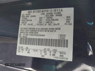 2000 Ford F-150 XL with VIN 1FTRF17W3YKA20460, listed as a IAAI auction lot 41643220 with 1 mi miles. Bid and sale history available at carsss.com. Image 9.