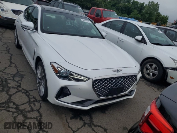 2020 Genesis G70 2.0T with VIN KMTG34LA4LU053431, listed as a Copart auction lot 60697685 with 91,626 mi miles and Salvage title. Bid and sale history available at DreamBid. Image 5.
